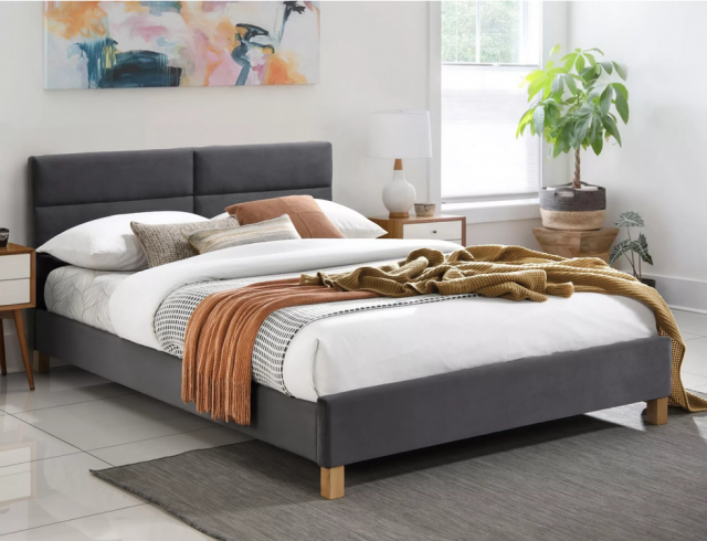 Sierra Velvet V140SZD 140x200 Bed,tap.150 grey