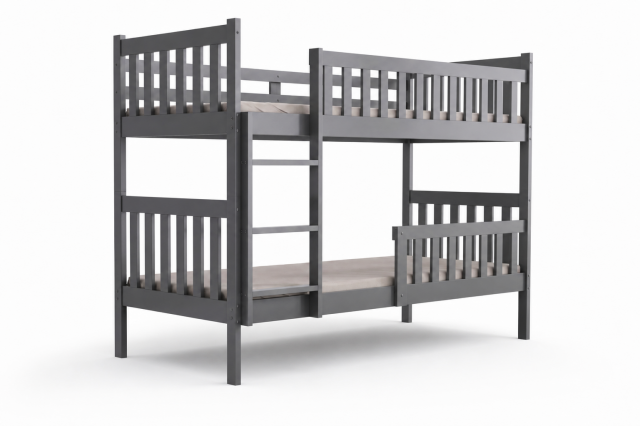 Cubus 2 Двухъярусная кровать с матрасами 200x90 графит (Без ящика для белья)
