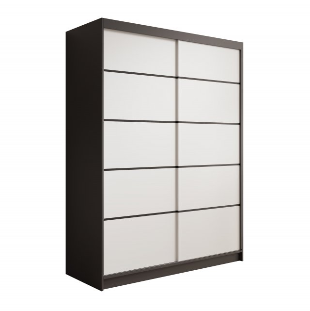 SW-CAL 150 cm Sliding wardrobe,Black matt/white matt