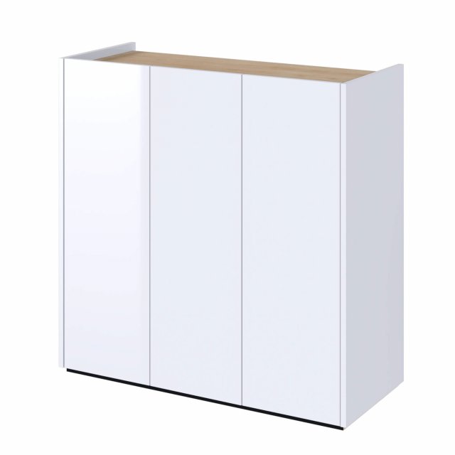EASY EA-03 Kummut 3d valgustusega - läikiv valge/tamm scandi