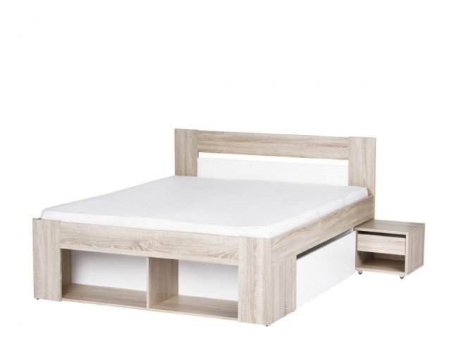 Milo 08+R140 Bed 2-drawers+2-bedside tables