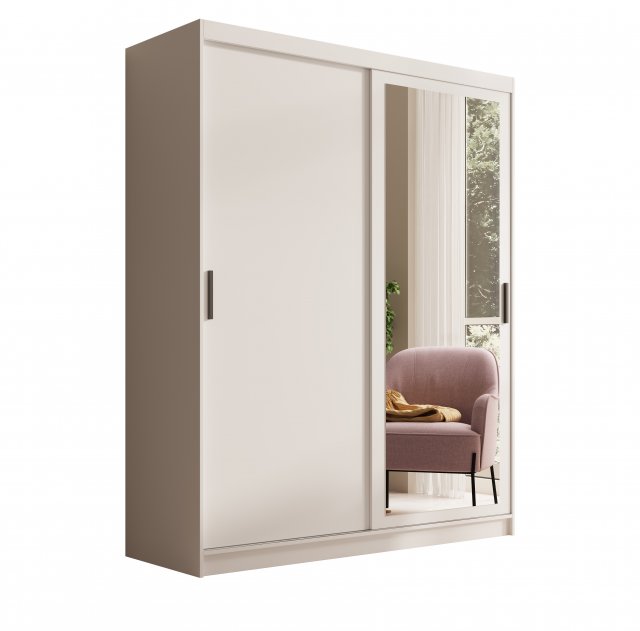 SW-HAI 160 cm W Sliding wardrobe with mirror,White matt
