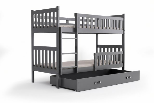 Cubus 2 Etagenbett Hochbett 200x90 mit 2 Matratzen und 1 Schubladen,Graphit