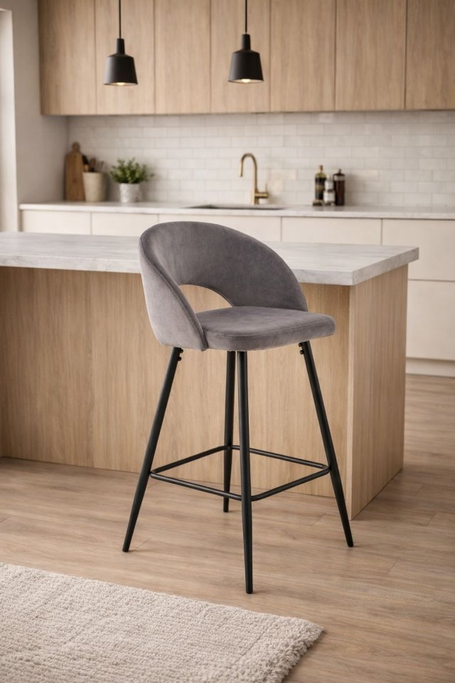 V-CH-H/96- P Bar stool (Grey)