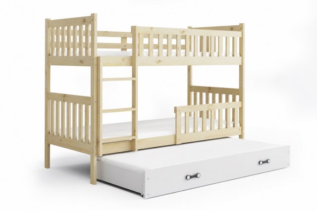 Cubus 3 Etagenbett Hochbett 190x90 mit 3 Matratzen,Kiefer