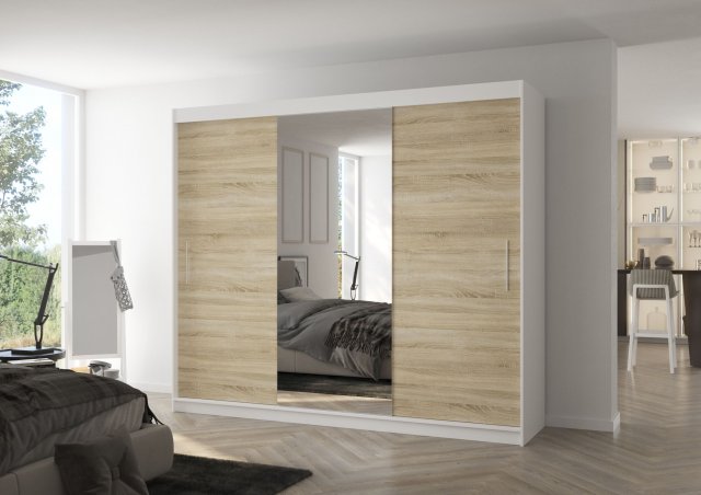Denis Ds06 250 White/sonoma Liugustega kapp
