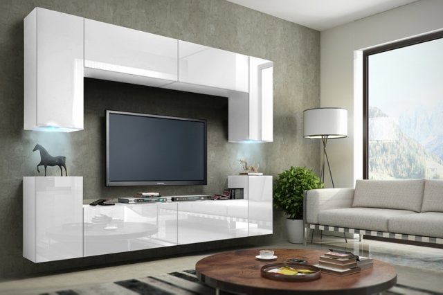 Sky Concept 1 Sektsioon White mat/white gloss 1/HG/W/11-1B