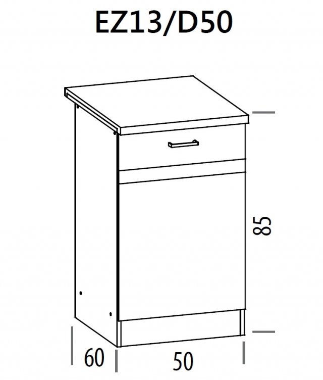 Eliza EZ13/D50 L/P 50 cm Напольный шкаф
