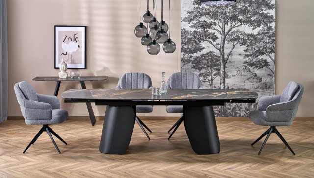 28022 Pikendatav laud,must marmor/must