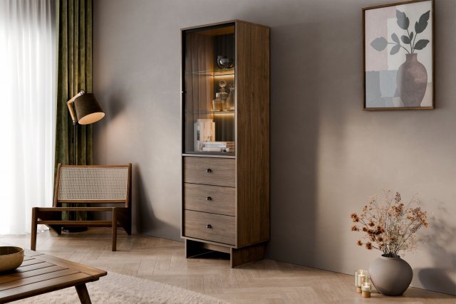 Village Glass-fronted cabinet with lighting