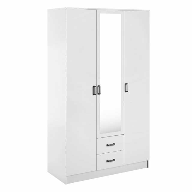 Kami-SZF 3d2s Peegeliga riidekapp,valge