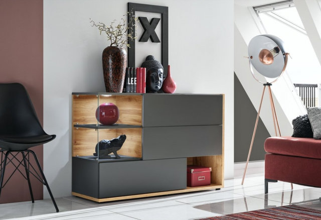 SILK +LED Chest Oak wotan/anthracite