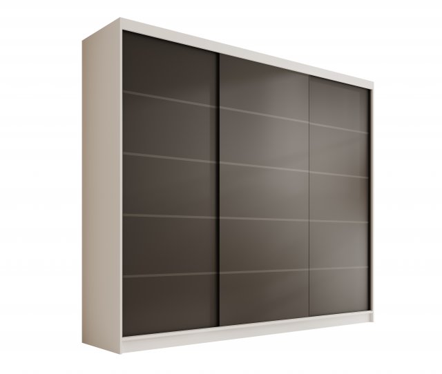 SW-AND-250 cm -WB Sliding wardrobe,White matt/black matt