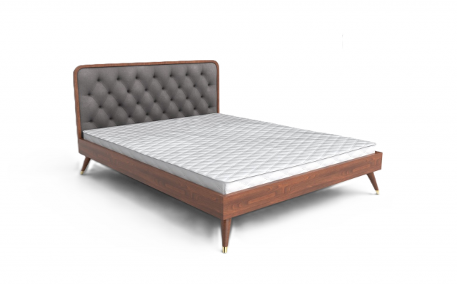 12873,LOZ 160 Bett (grau/walnuss)