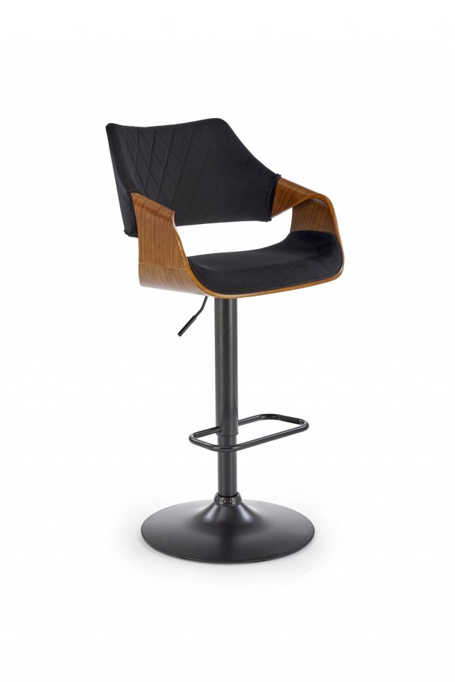 H124 bar stool, black / walnut
