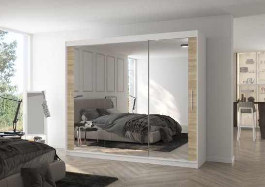 Chester Cht06 250 White/sonoma Wardrobe with sliding doors