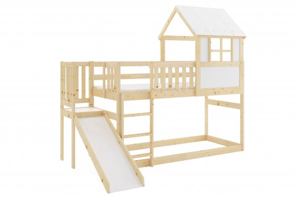 Loft-A Niska Kõrge voodi,1 madratsiga 200x90,Männipuit