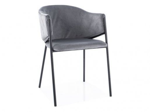 BONO VELVET Chair,Bluvel 14 Grey/black