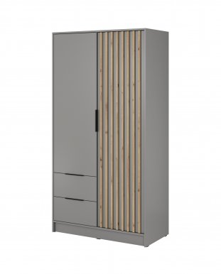 NELLY 2D Wardrobe (grey/artisan lamella)