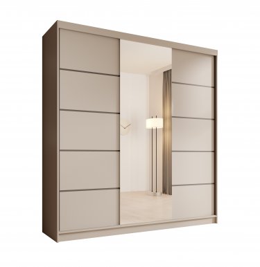 SW-SON-200 cm -KK Sliding wardrobe with mirror,Cashmere matt