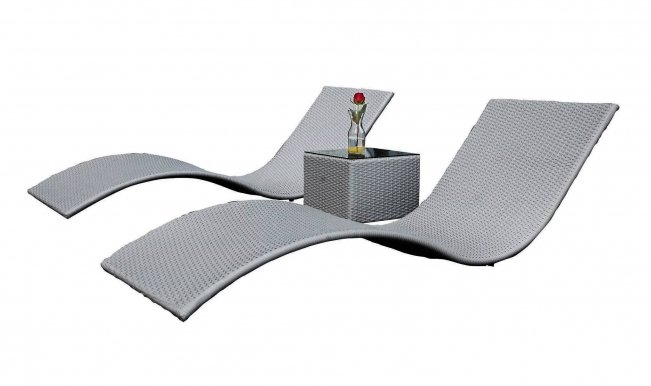 SUCCESSO Table + 2 sun lounger
