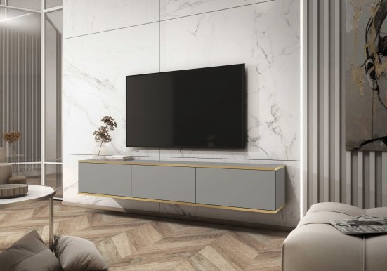 ORO- RTV-175 Wall Mounted TV Cabinet Grey