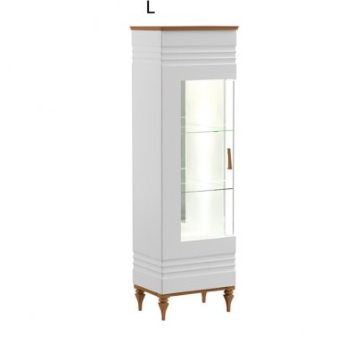 Torino TO-W1/2 L/P Glass-fronted cabinet white gloss/oak mocca