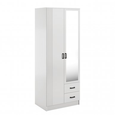 Kami-SZF 2d2s Ryfla Peegeliga riidekapp,valge