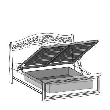 VERONA V-Slatted bed base with lift mechanism with storage box for Verona beds Taranko
