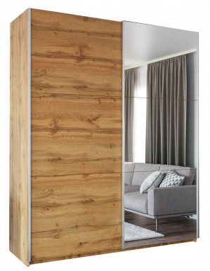 Rodos 225 Sliding door wardrobe (oak wotan)