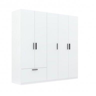 INTERLIT SZF 5D1S Riidekapp 5 ukse ja 1 sahtliga,valge matt