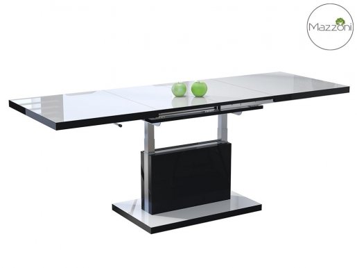 ASTON- 80 sz Extendable table transformer (white gloss/black gloss)