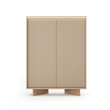 Style-Japandi A Sideboard mit 2 Türen,LED-Beleuchtung