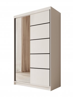 SW-CAS-120 cm - WW Lükandustega riidekapid peegliga,Valge matt