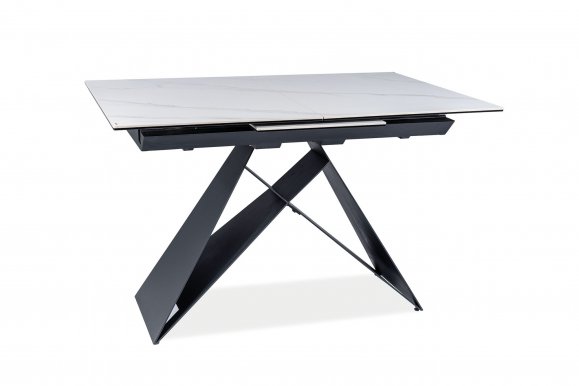 WESTIN SCB 120 Ceramic 120(160)X80 Extendable dining table,Jasper White/Black mat