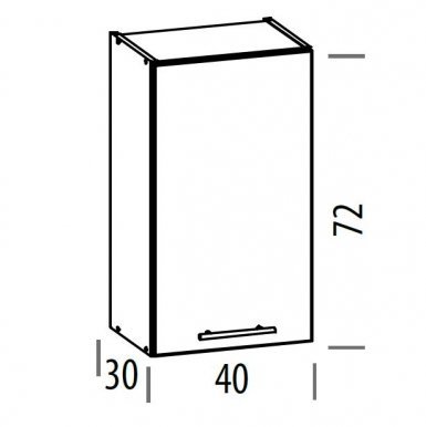 TIFANY T3/G40 L/P Навесной шкаф с дверцей и полками