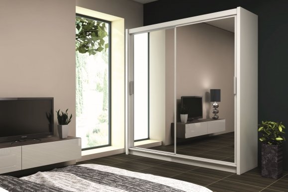 Parys 160 Sliding door wardrobe (white)