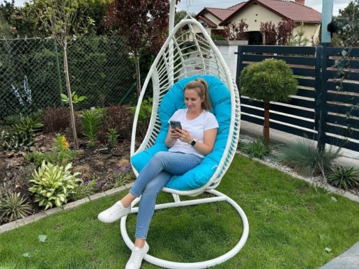 BELLISSIMO white Hanging chair with cushions