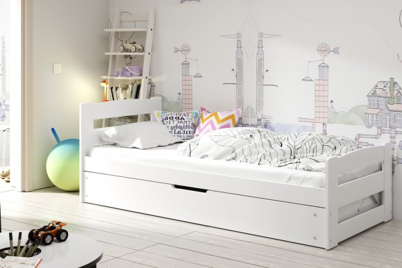 ERNIE- 1 Bed with mattress 200x90 White