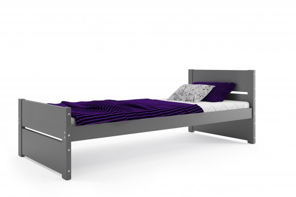BAR-EK Jugendbett,90x200, mit Matratze,grau