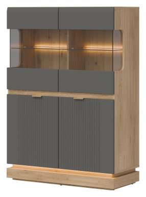 MILTON-ML 04 Витрина,Cremona torro oak/grey matt