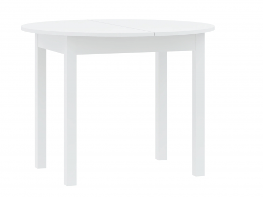 INTER W100-140/H76/D100 cm Круглый обеденный раздвижной стол,белый