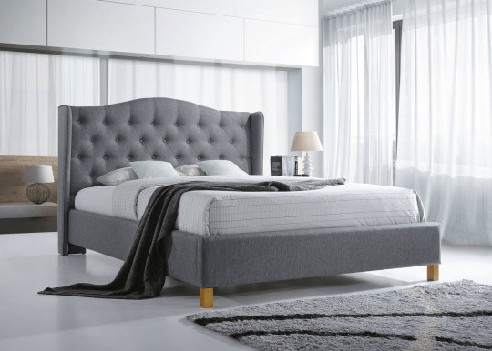 Aspen 160 Bed with wooden frame (Grey)