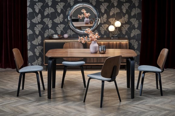 PEDRO Söögilaud pähkel / must