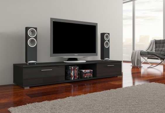 Aridea Ar03 TV cabinet Black mat/black gloss