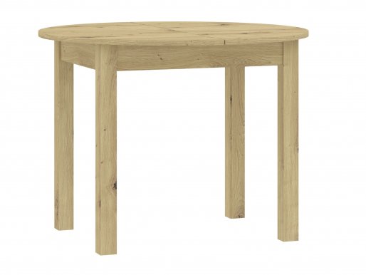 INTER W100-140/H76/D100 cm Круглый обеденный раздвижной стол,дуб artisan