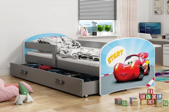 Luki 1 Kinderbett mit Matratze 160x80 Graphit