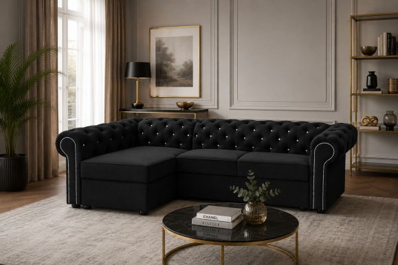VAL/ XL z.f.sp pr.bok Chesterfield (glass buttons) Nurgadiivanvoodi