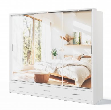 ArtiAR -01P-3L Sliding door wardrobe with lighting and mirror 250cm