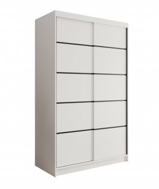 SW-LIZ 120 cm Schwebetürenschrank,Weiß matt